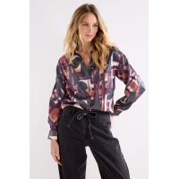 Tramontana Blouse Floral Checks Print Black